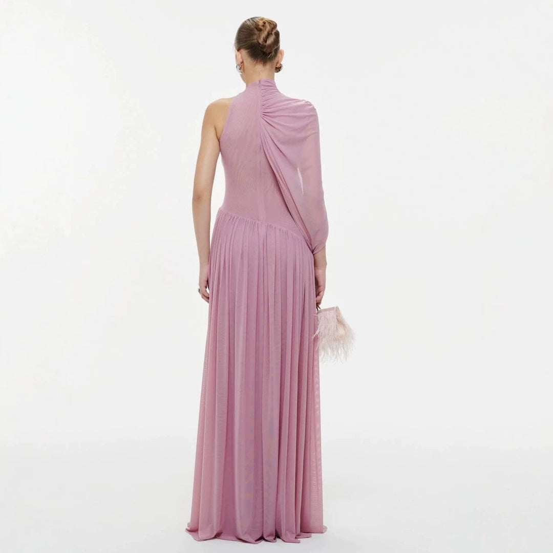 Damen Elegantes Wickelkleid mit asymmetrischem Design und fließendem Drapée EB
