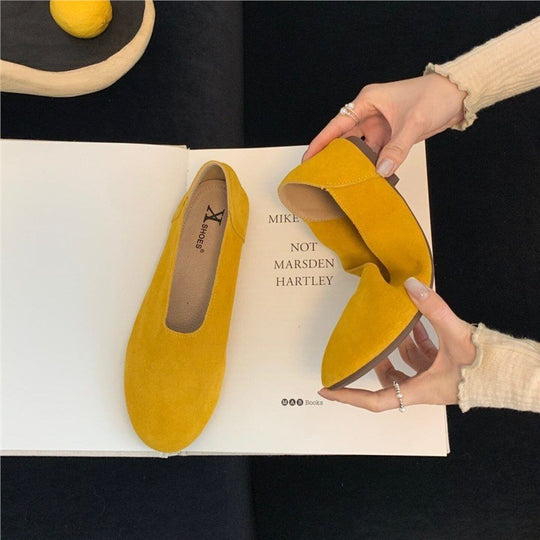 Damen elegante Slipper aus weichem Veloursleder EB
