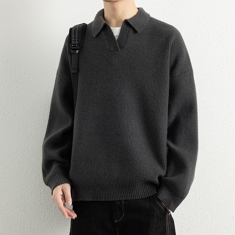Herren lässiger Strickpullover mit modernem V-Ausschnitt und sportlichem Design EB