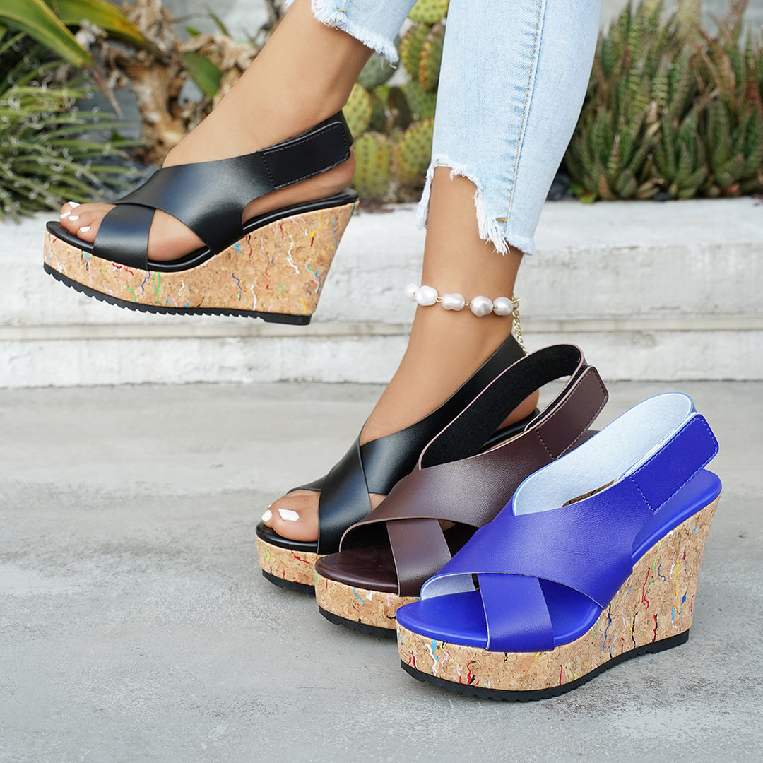 Damen Wedge-Sandalen mit komfortabler Korksohle und modischem Design EB