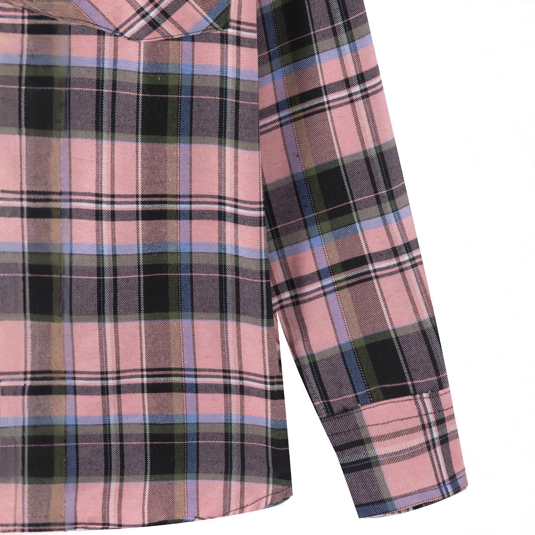 Damen modisches und bequemes Flanellhemd mit kariertem Muster EB
