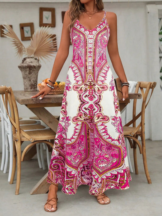 Damen Maxikleid mit elegantem Paisleymuster EB