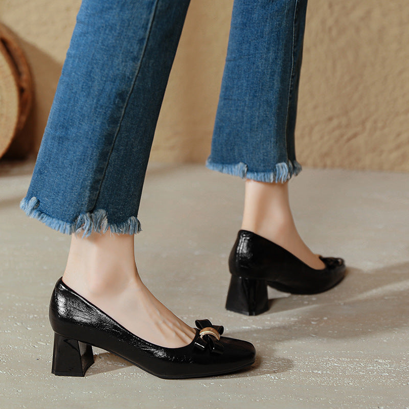 Damen elegante Schuhe mit Blockabsatz EB