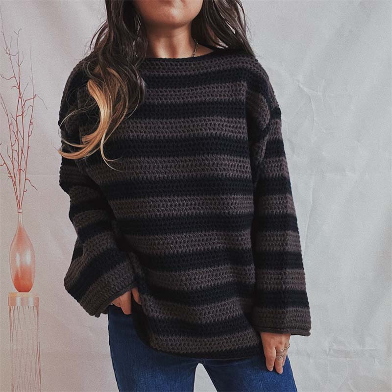 EB | Gestreifter Strickpullover Mit Sanften Farben