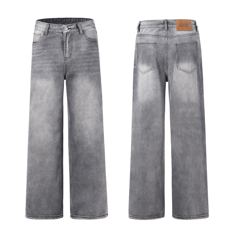 Damen Weite Jeanshose im lässigen Vintage-Stil mit hohem Bund EB