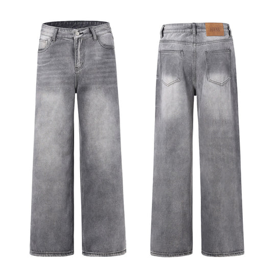 Damen Weite Jeanshose im lässigen Vintage-Stil mit hohem Bund EB
