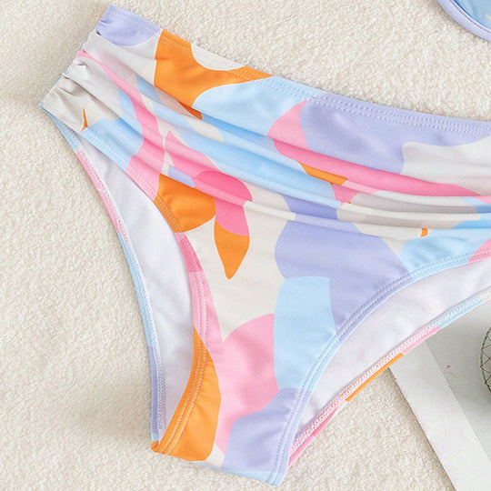 Damen Bikini mit asymmetrischem Design und modischem Farbspiel EB