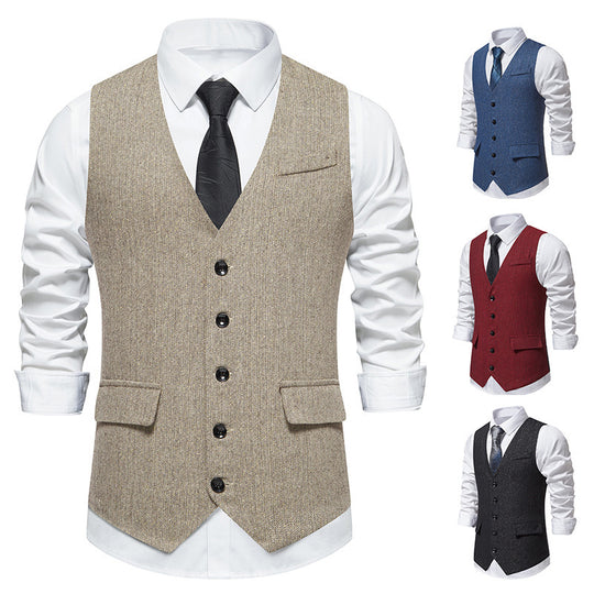 Herren elegante Weste mit feinen Knopfdetails EB