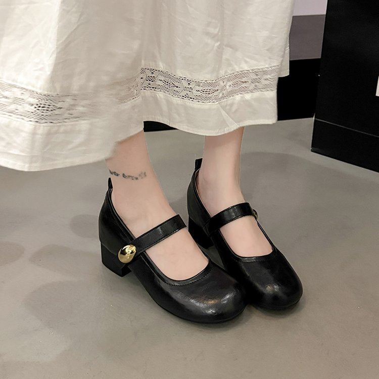 Damen elegantes Mary Jane Schuhwerk mit verstellbarem Riemen EB