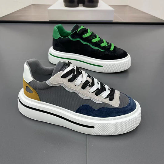 Damen modische Sneaker mit dämpfender Plattform und farblich abgesetzten Schnürsenkeln EB