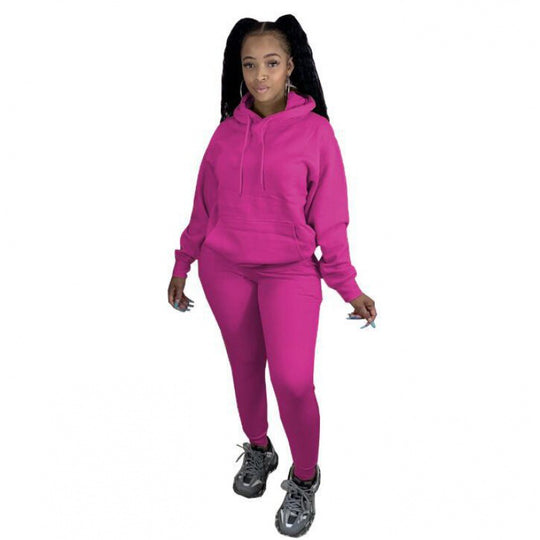 Damen Zweiteiliges Freizeitset mit Oversize Kapuzenpullover und Leggings mit hohem Bund, schmaler Passform EB
