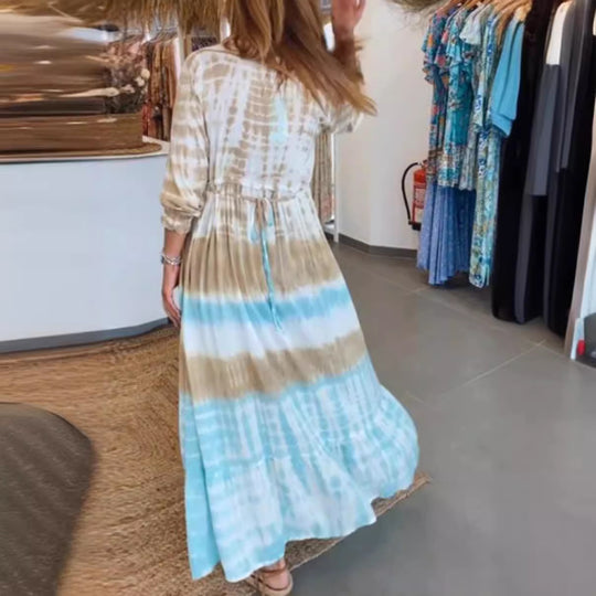Damen Sommerliches Kaftan-Kleid mit raffiniertem Bindeband und Hüftakzenten Heidi-Mode