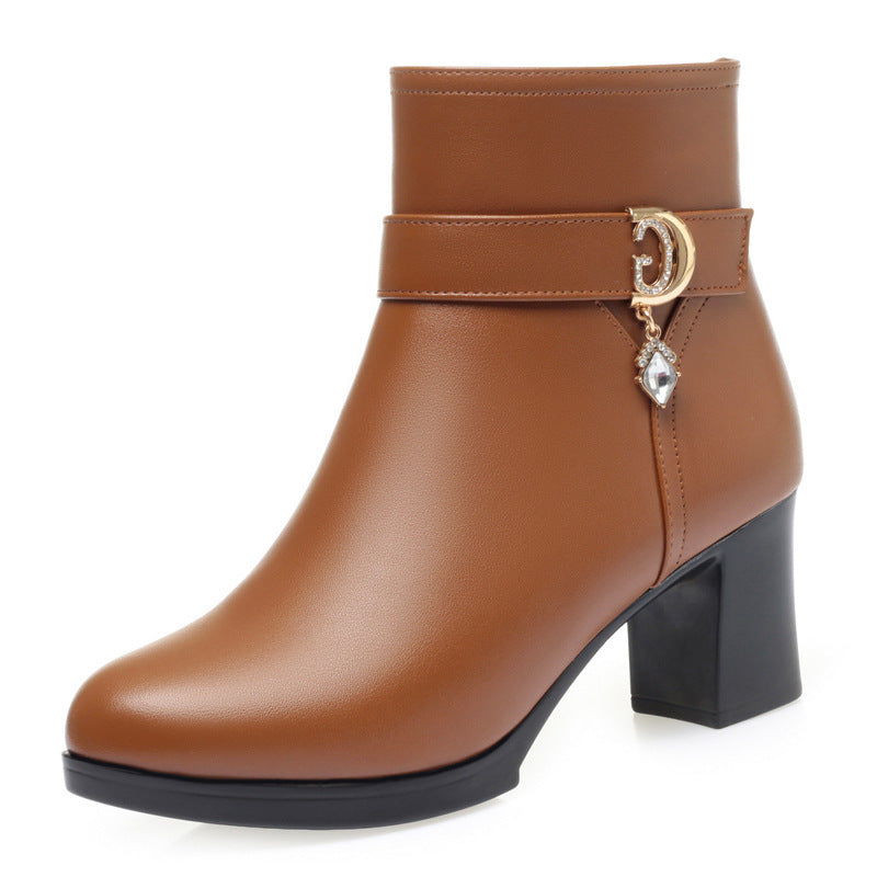 Damen Elegante Stiefeletten mit modischem Schnallen-Detail EB