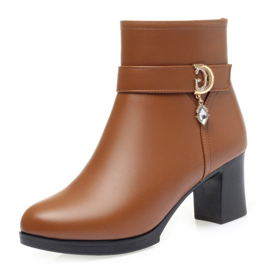 Damen Elegante Stiefeletten mit modischem Schnallen-Detail EB