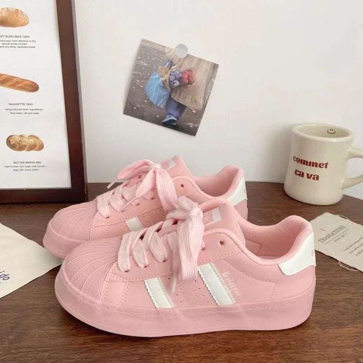 Damen Sportliche Sneakers mit dickem Sohlenprofil und atmungsaktiver Obermaterialstruktur EB