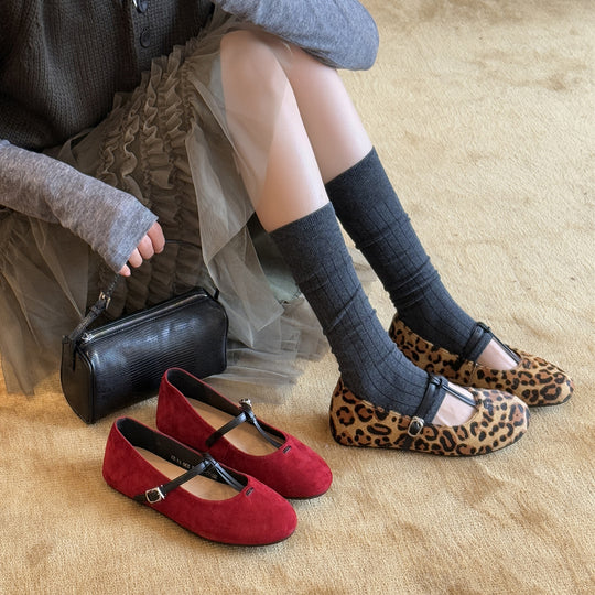 Damen elegante Ballerinas mit modischer Schnalle und komfortablem Fußbett EB