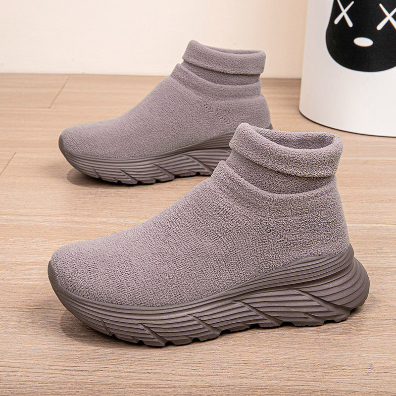 Damen Sportliche Strick-Sneaker mit hochelastischem Knöchelabschluss und rutschfester Sohle EB