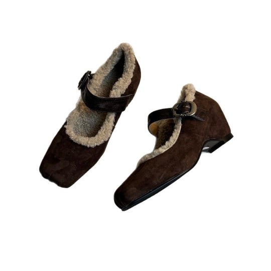 Damen stilvolle Hausschuhe mit Fleece Innenfutter EB