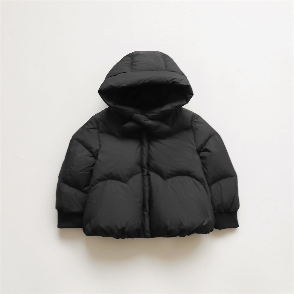 Damen Voluminöse Steppjacke mit Kapuze und hohem Kragen EB