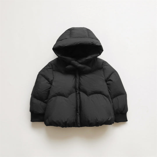 Damen Voluminöse Steppjacke mit Kapuze und hohem Kragen EB