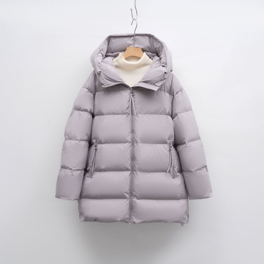 Damen modische Winterjacke im Oversized-Stil mit Kapuze EB