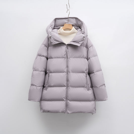 Damen modische Winterjacke im Oversized-Stil mit Kapuze EB
