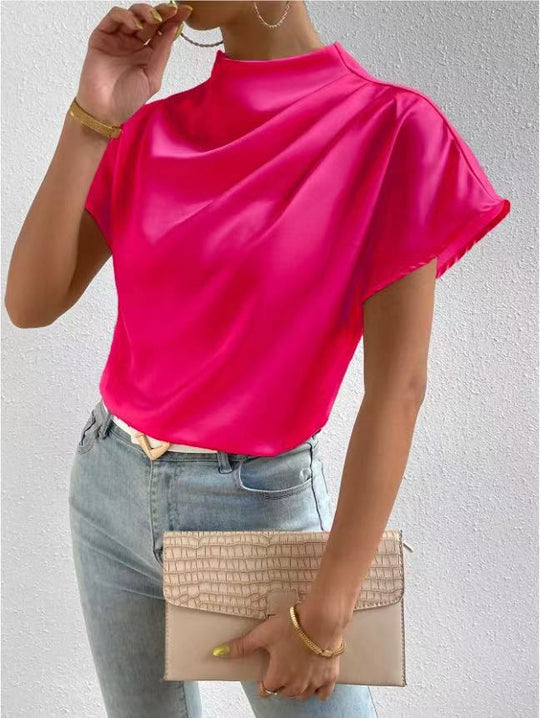 Damen ierte Bluse mit elegantem Stehkragen EB