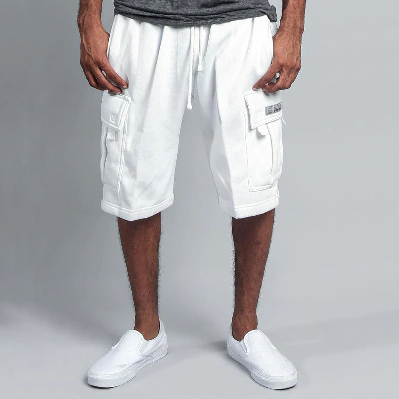 Herren Cargo-Shorts aus atmungsaktivem Sweatstoff mit verstellbarem Kordelzug und praktischen Taschen EB