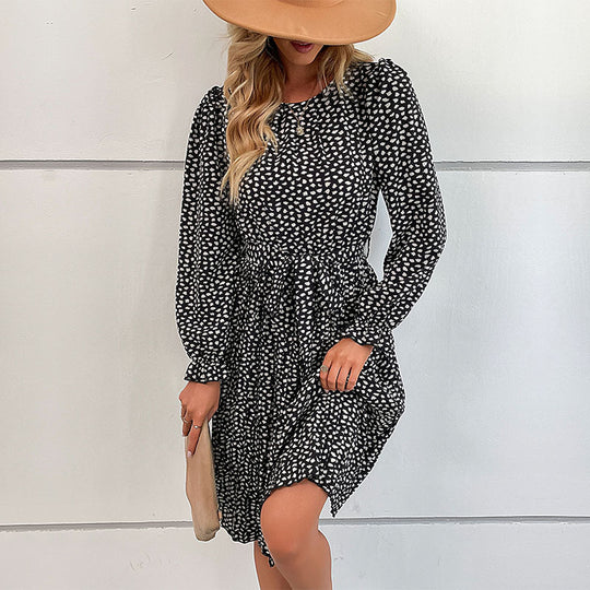 Damen Midi-Kleid mit elegantem Rüschendesign und Bindegürtel EB