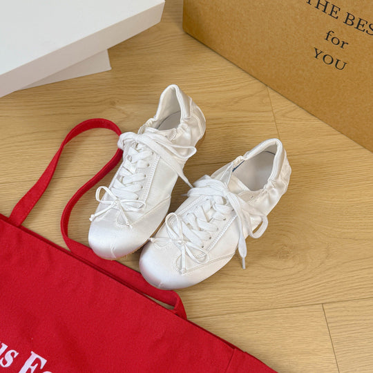 Damen Modische und komfortable Sneakers mit Satin-Oberfläche EB