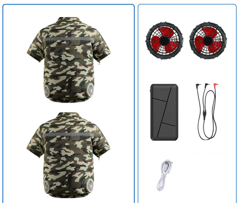 Unisex nan zwölf Volt Lüfter-Doppelset mit Y‑Anschlusskabel für Belüftungsjacke R&B