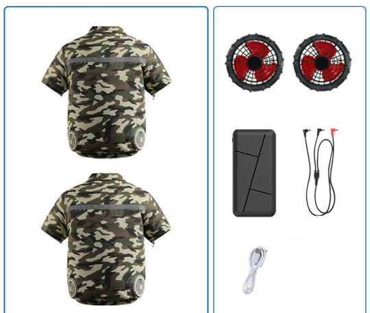 Unisex nan zwölf Volt Lüfter-Doppelset mit Y‑Anschlusskabel für Belüftungsjacke R&B