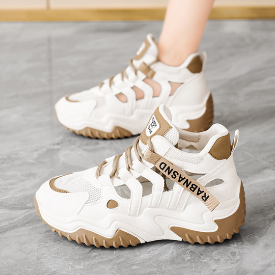 Damen Sportliche High-Top Sneakers mit atmungsaktiver Mesh-Oberfläche und stabiler Sohle EB