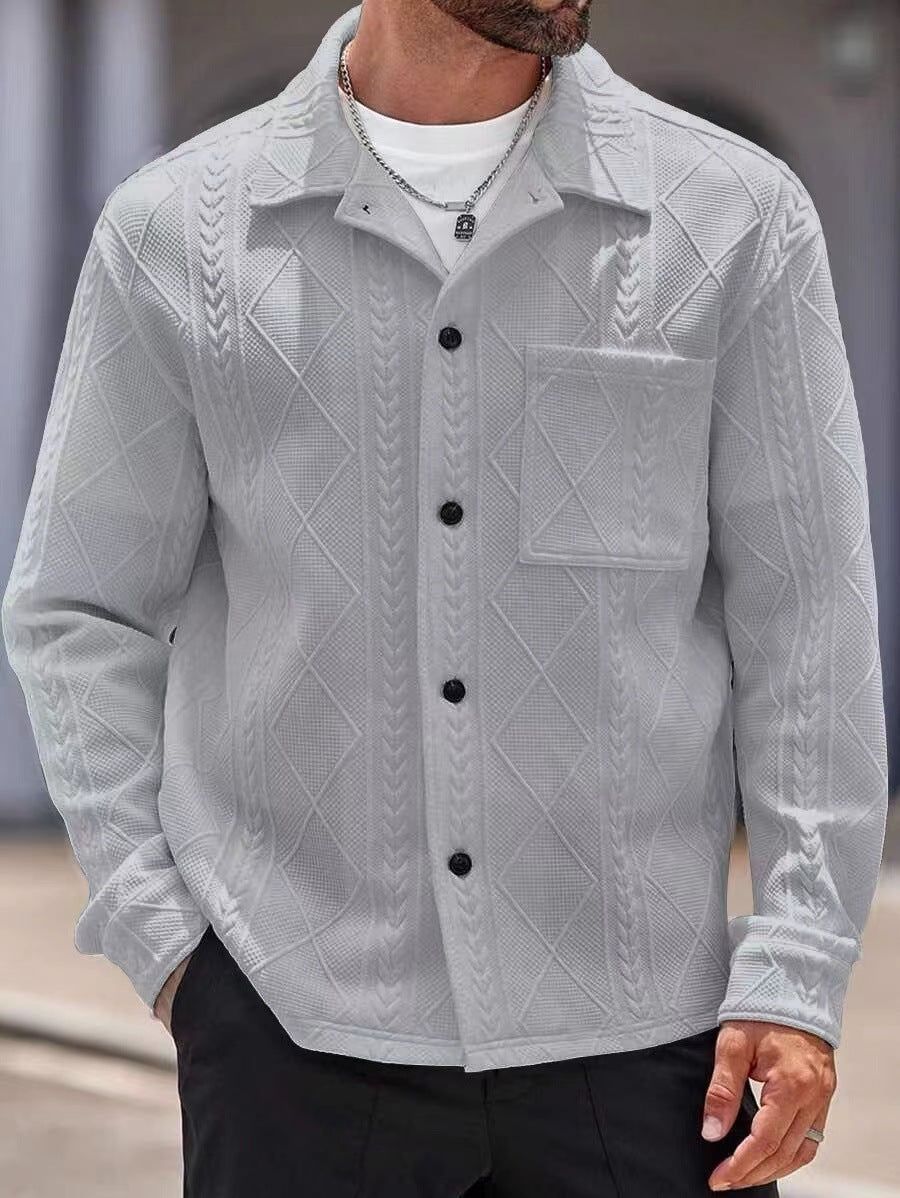 Herren Strickhemd mit modernem Design und strukturiertem Gewebe EB