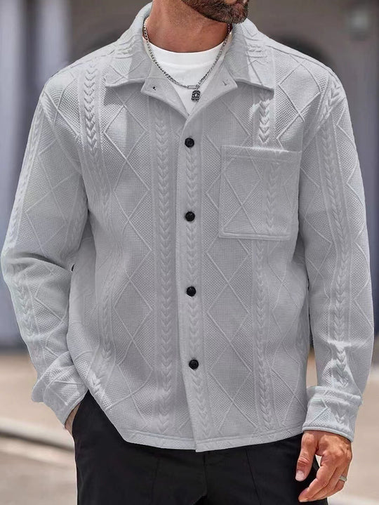 Herren Strickhemd mit modernem Design und strukturiertem Gewebe EB