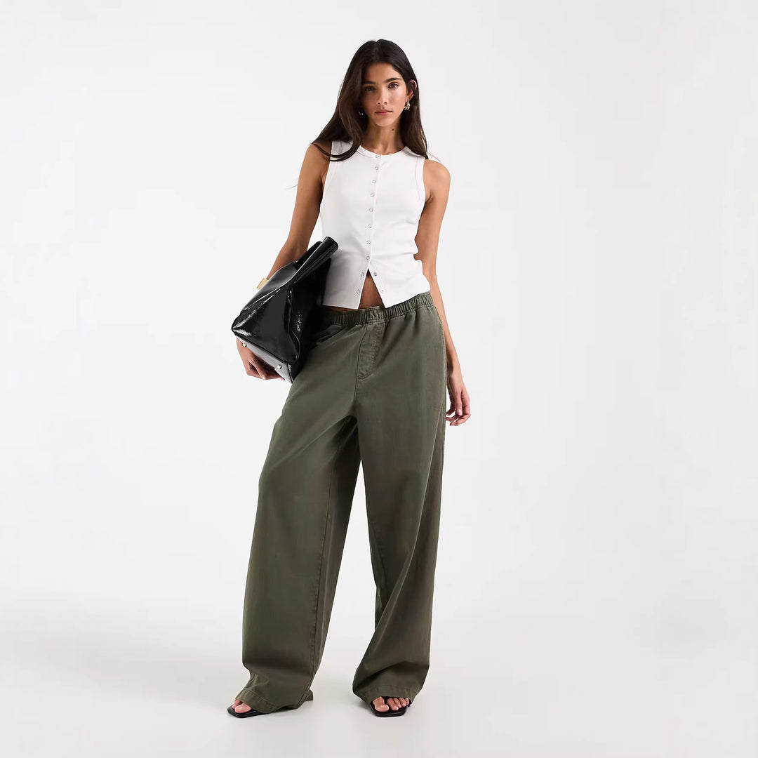 Damen Ärmelloses Rippenshirt mit durchgehender Knopfleiste EB