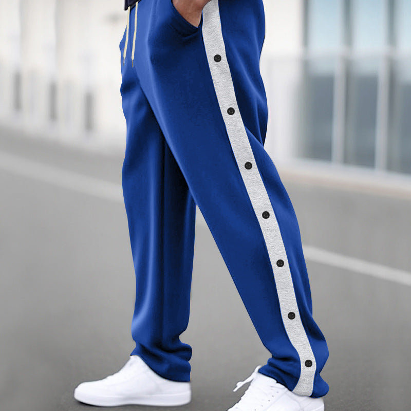 Herren Sportliche Jogginghose mit Druckknopfverschluss und atmungsaktivem Material EB