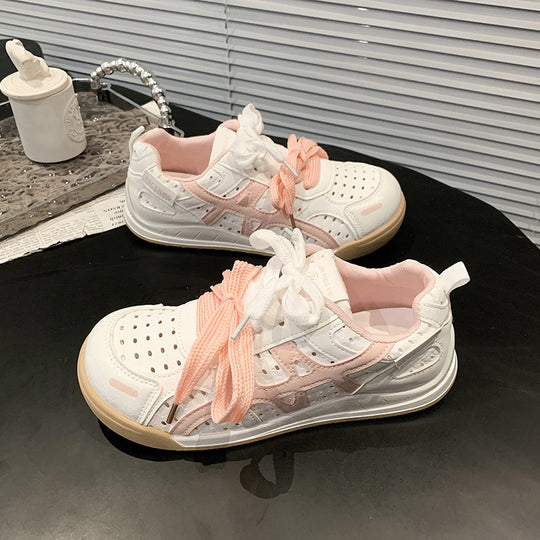 Damen Bequeme Freizeitsneaker mit atmungsaktiver Oberflächenstruktur und flexibler Sohle EB