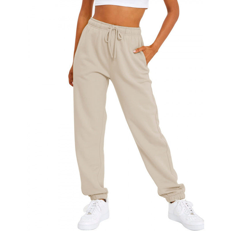 Damen nan locker sitzende Jogginghose mit hohem Komfortbund, verstellbarem Kordelzug und tiefen Seitentaschen EB