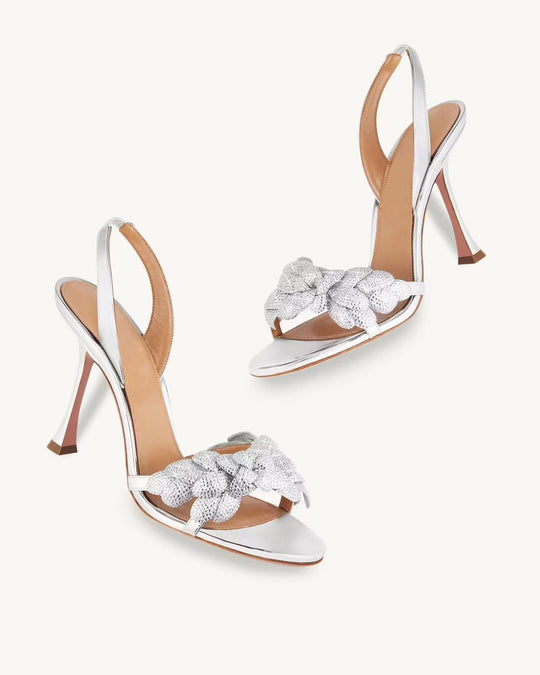 Femme Strappy High-Heeled Sandalen mit dekorativen Knotendetails EB