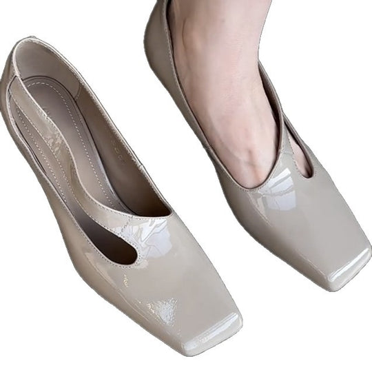 Damen elegante Slingback-Pumps mit glänzender Kappenfront EB