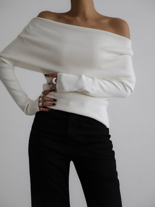 Damen Off-Shoulder Strickoberteil mit elegantem Schnitt EB