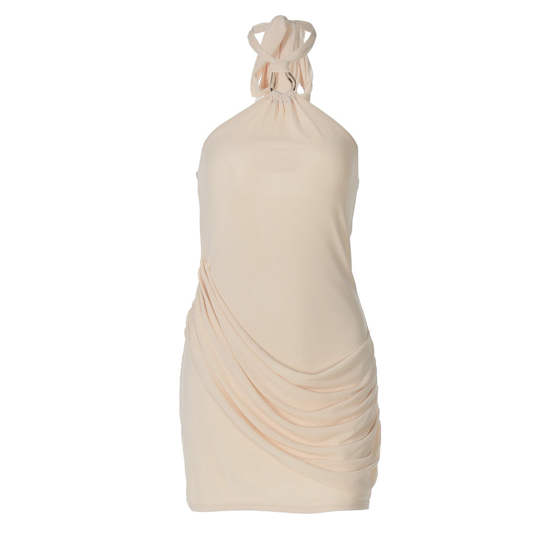 Damen Halterneck Minikleid mit raffinierten Drapierungen EB