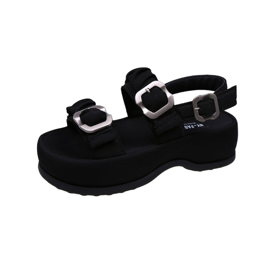 Damen Sandalen mit modischer Riemchenkonstruktion und robustem Plateau EB