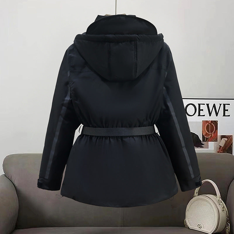 Damen Isolierte Parkajacke mit praktischem Taillengürtel und großen Taschen EB