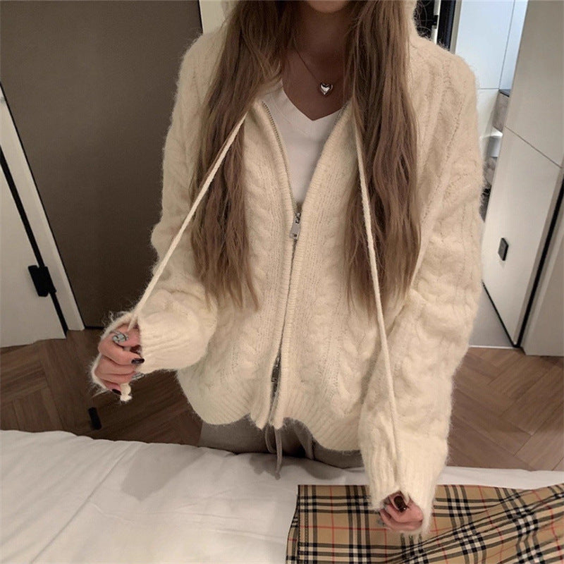 Damen kuscheliger Cardigan mit weit geschnittenen Ärmeln und feiner Struktur EB