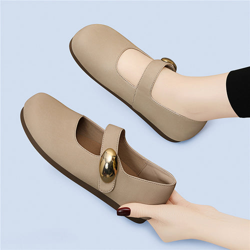 Damen elegante Ballerinas mit modischem Riemchen und zeitloser Schnalle EB