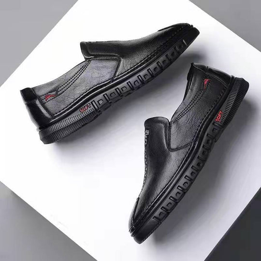 Herren Elegante Leder Slipper mit rutschfester Sohle und weichem Innenfutter EB