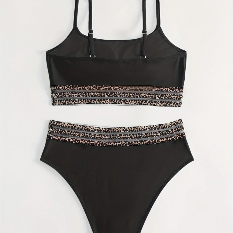 Damen Bikini-Set mit stylischem hohen Bund und modischem Animal-Design EB