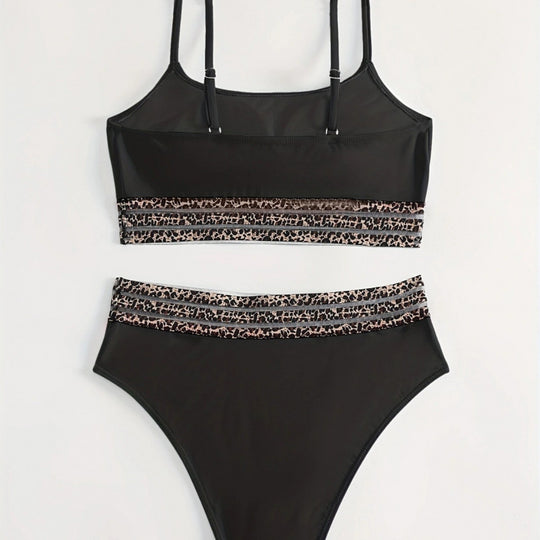 Damen Bikini-Set mit stylischem hohen Bund und modischem Animal-Design EB